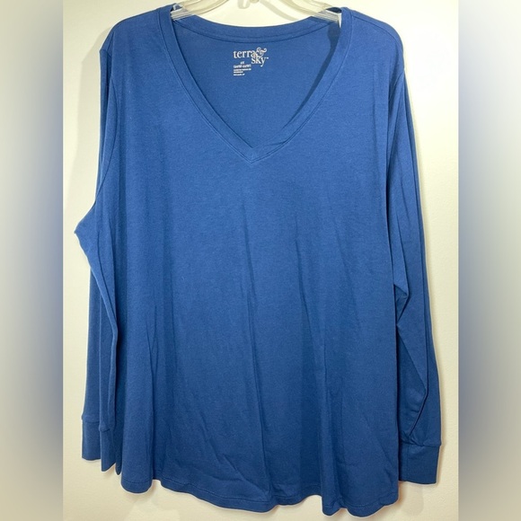 NWOT Terra & Sky Women’s Plus Size Long Sleeve V-Neck T-Shirt Size 2X - Picture 1 of 7
